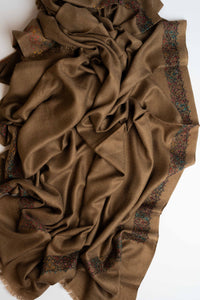 Swati Shahtoosh embroidered in Brown