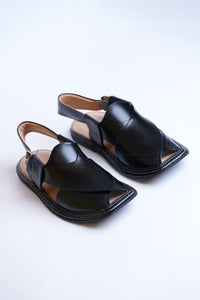 Tripple gear Peshawari Chappal - Black