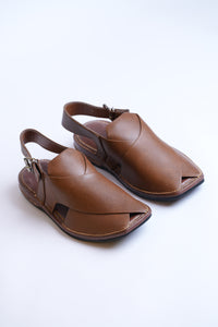 Zardari Peshawari Chappal - Walnut