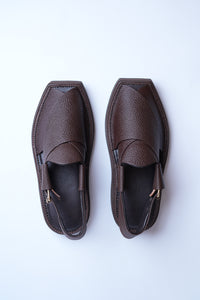 Kaptaan Peshawari Chappal - Brown Dotted