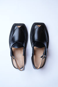 Tripple gear Peshawari Chappal - Black